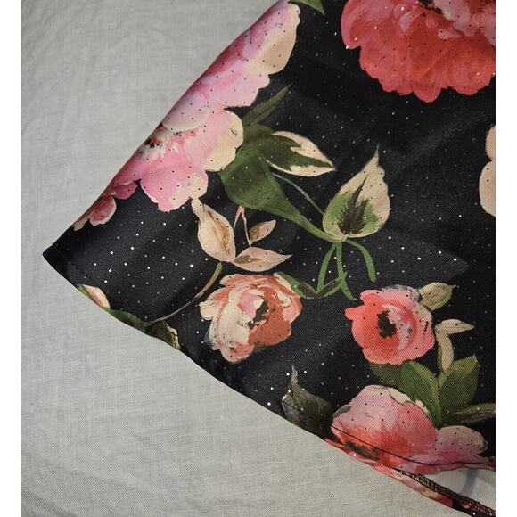 City Triangles Backless Formal Dress Juniors‎ 11 Black Pink Floral Skirt Flare - Picture 7 of 16